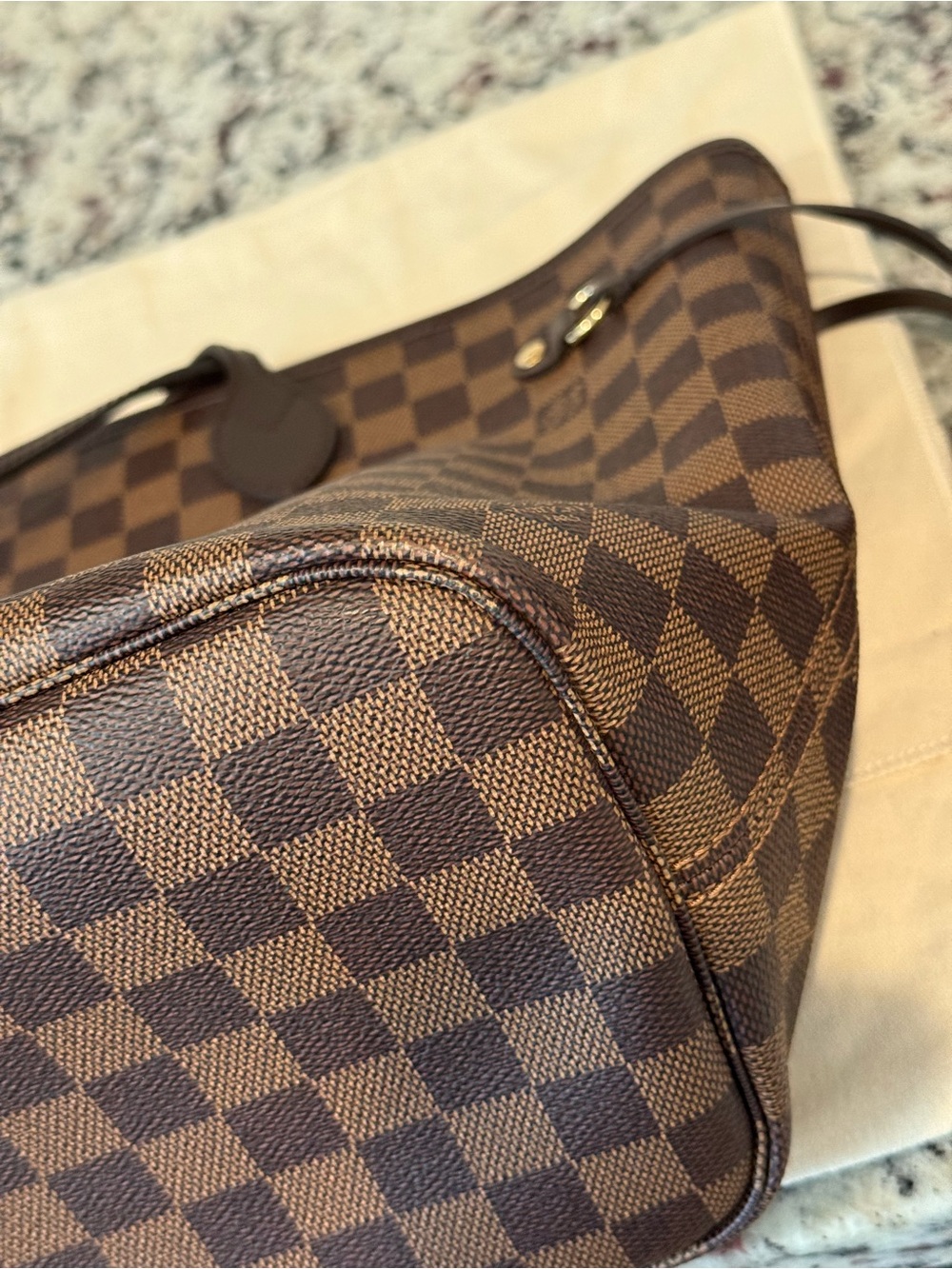 Louis Vuitton Damier Ebene Checkerboard Brown Tote - Picture 6 of 16